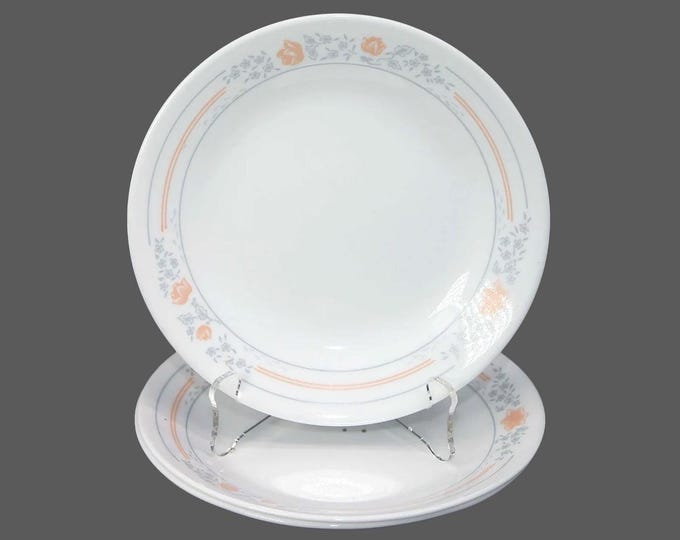 Three Corelle Corningware Apricot Grove bread plates made in USA.