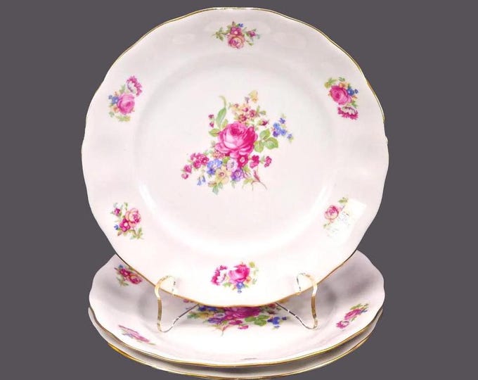 Three Favolina FAV2 Meissen Flower salad plates made in Poland.