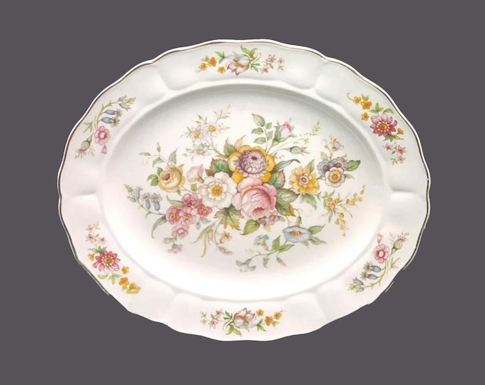 Grindley Kashmir oval platter. Royal Petal Marlborough ironstone made in England.