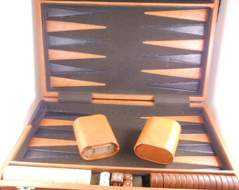 Fred Roberts California briefcase backgammon set. Complete with flaws (see below). Great man gift.
