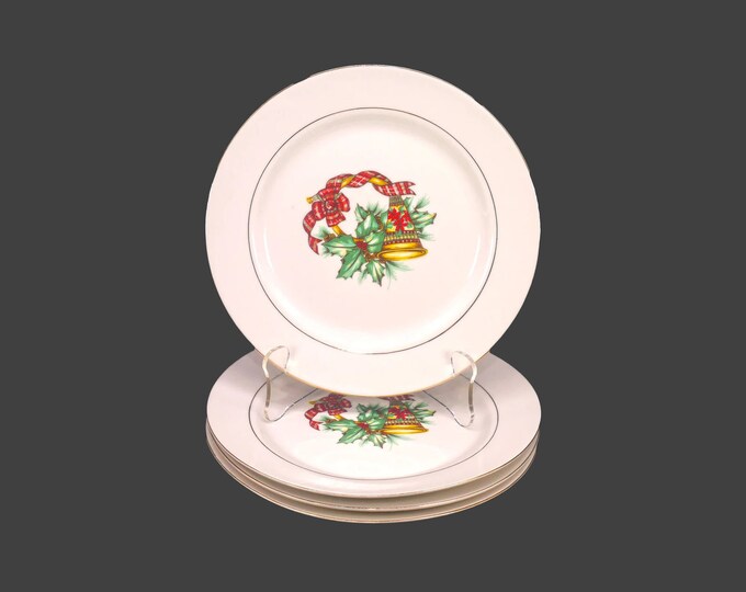 Four Sonata Noel salad plates. Christmas Porcelain.