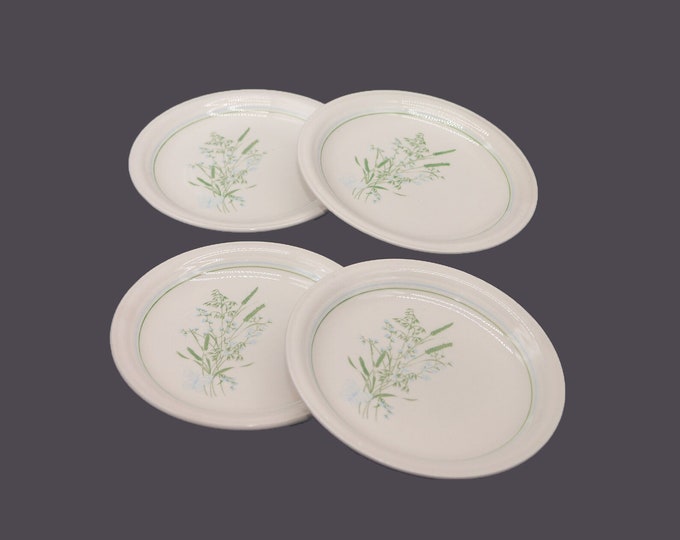 Four John Tams Bluegrass | Pussywillows stoneware bread plates. Banquet stoneware made in England.