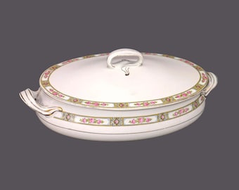 Antique Edwardian Age Alfred Meakin Clifton oval covered serving bowl made in England.