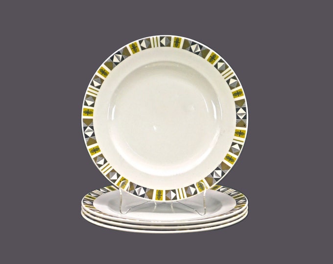 Four Washington Pottery | English Ironstone Pottery Oakwood luncheon or small dinner plates made in England.