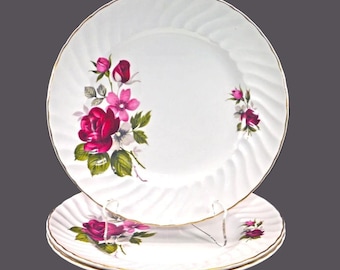 Vintage Ridgway Rougemont dinner plates made in England. 3 plates.