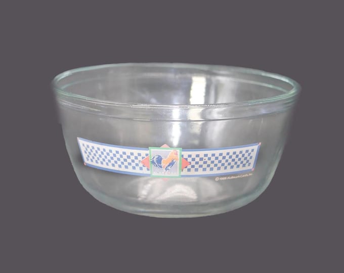 Anchor Hocking 1.5-qt glass Rooster mixing bowl. Made for Hallmark Country Kitchen Collection.
