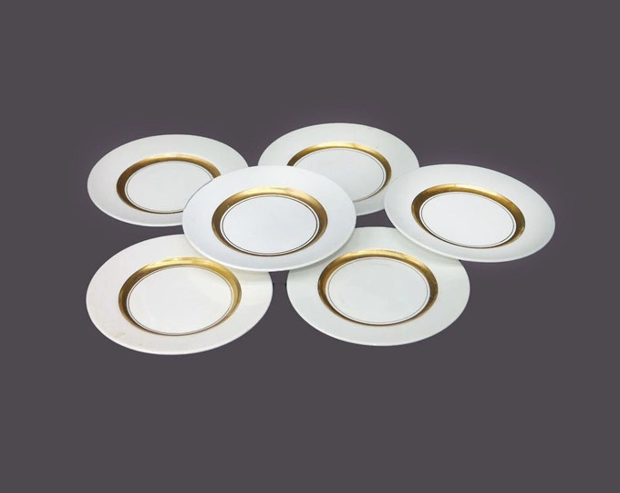 Six Grindley GRI140 bread plates. Satin White ironstone made in England. Flaws (see below).