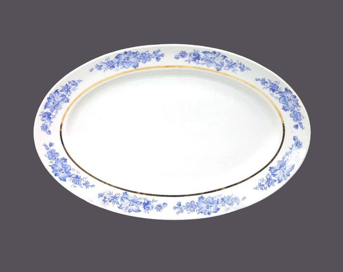 Bohemia Ceramic Beatrice oval platter. Blue-and-white porcelain made in Czechoslovakia.