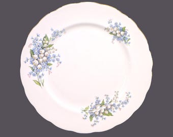 Vintage Colclough Forget-Me-Not bone china dinner plate made in England.