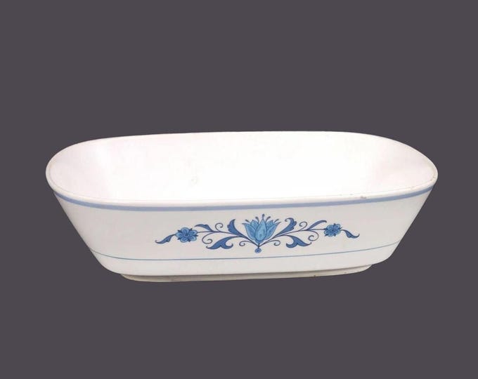 Noritake Blue Haven rectangular stoneware serving bowl. Progression stoneware made in Japan. Flaws (see below).