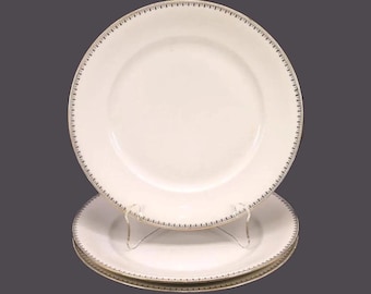 Vintage Elfenbein Heinrich Bavaria dinner plates. Black fleur de lys and dots. 3 plates.