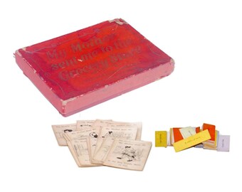 Antique card game My Mother Sent Me to the Grocery Store. Parker Brothers USA.