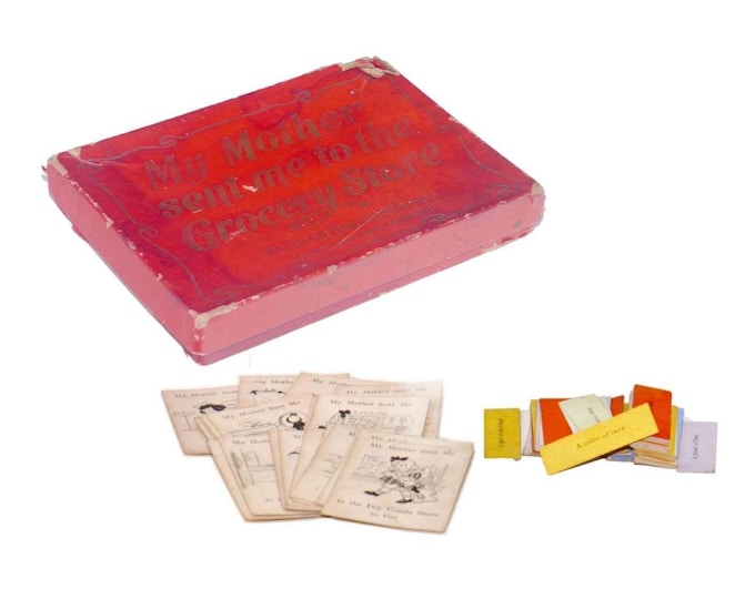 Antique card game My Mother Sent Me to the Grocery Store. Parker Brothers. Printed USA.