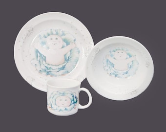 Vintage Royal Worcester Cabbage Patch Kids baby | child dishes. Mug, bowl, plate. England.