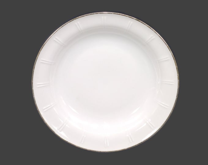 Winterling Roslau white-and-gold rimmed soup bowl made in Bavaria. Embossed lines, complements WIG293. Sold individually.