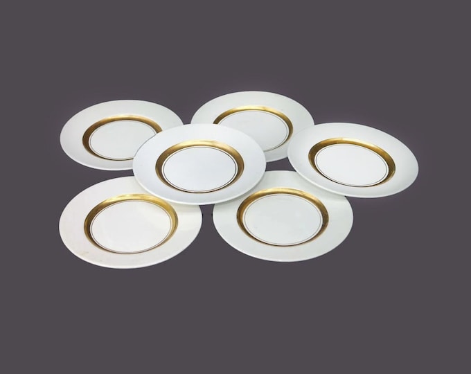 Six Grindley GRI140 bread plates. Satin White ironstone made in England. Flaws (see below).