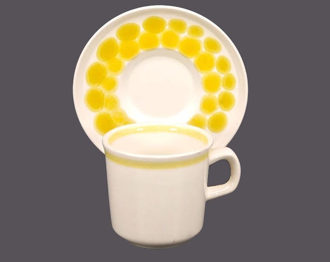 Franciscan Sundance stoneware cup and saucer set made in England.