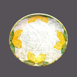 Vintage Ceramiche Apollo salad or pasta serving bowl made in Italy. Green sponge, lemons.