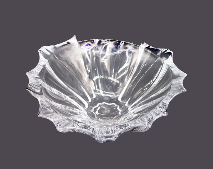 Large heavy Aurum Bohemia hand-blown, hand-cut lead crystal centerpiece bowl made in Czechoslovakia.