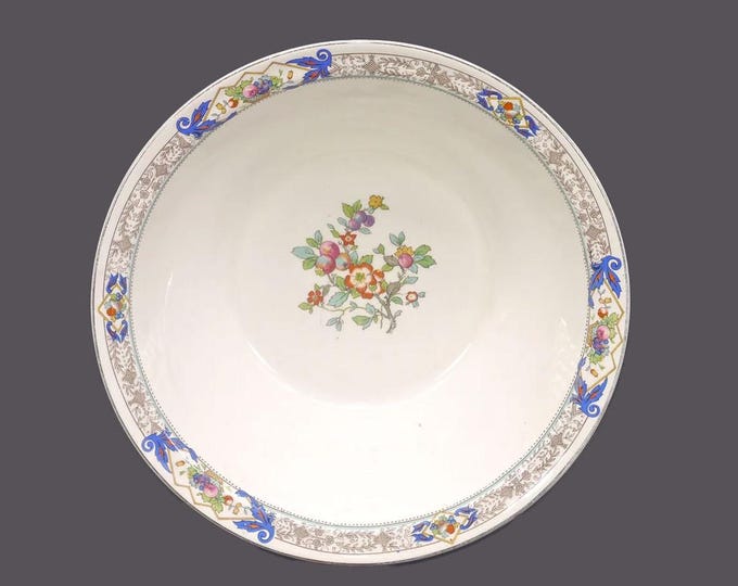 Antique Edwardian Age Johnson Brothers JB338 round, rimmed serving bowl made in England.