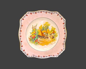 Royal Winton Grimades Cottage Scenes The Village Smithy square luncheon plate. Flaws.