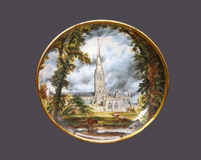 Lord Nelson Pottery decorative cabinet wall display plate Bishop's grounds of Salisbury Castle by John Constable. Made in England.