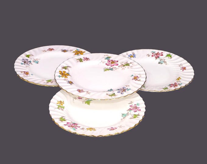 Four Minton Vermont S-365 salad plates. Bone china made in England.