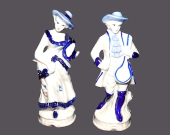 Mid-Century Courting Couple Figurines: Victorian Dress, Taiwan 1950s