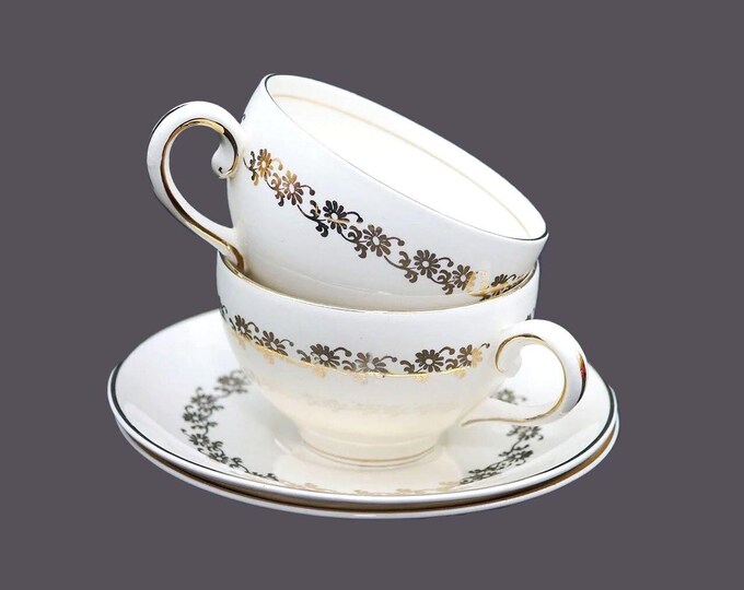 Pair of Myott M.517-G Wallington cup and saucer sets made in England.