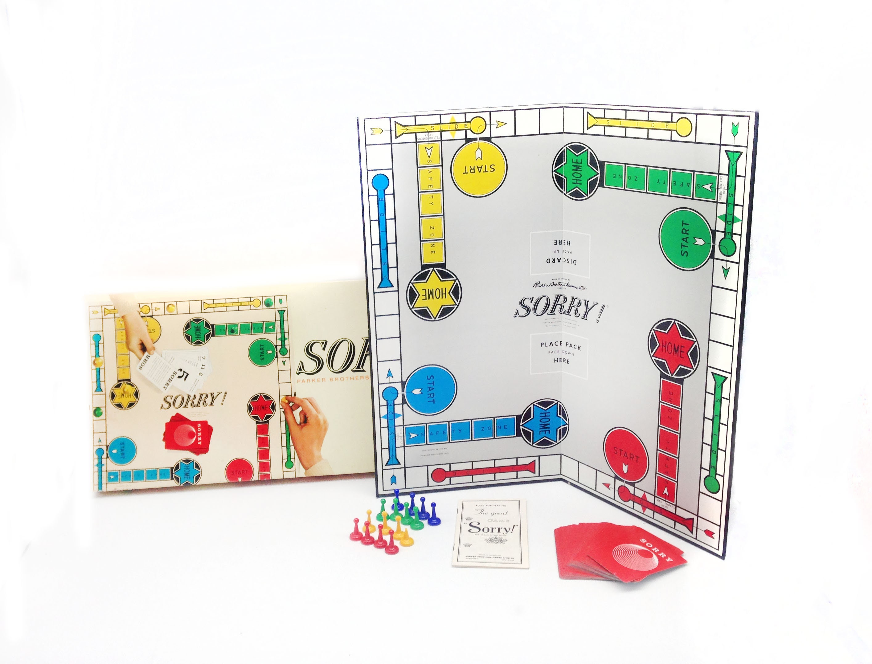 Sorry Board Game Replacement Parts & Pieces Individual Pawns Cards Vintage  1964