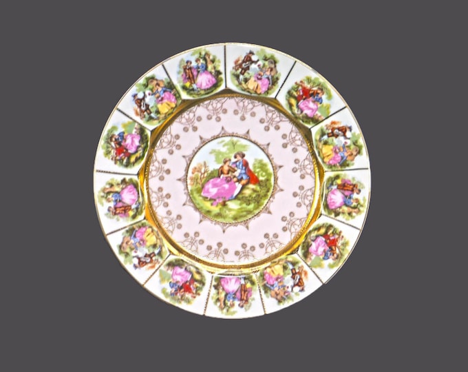 Saji Fragonard-inspired Love Story | romance scene | courting couples cabinet or display plate made in Japan.