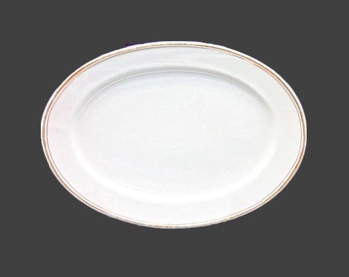 Antique Johnson Brothers Goldein oval platter made in England. Gold wear (see below).