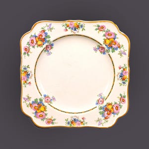 Vintage Crown Ducal 1504 Square Salad Plate made in England.
