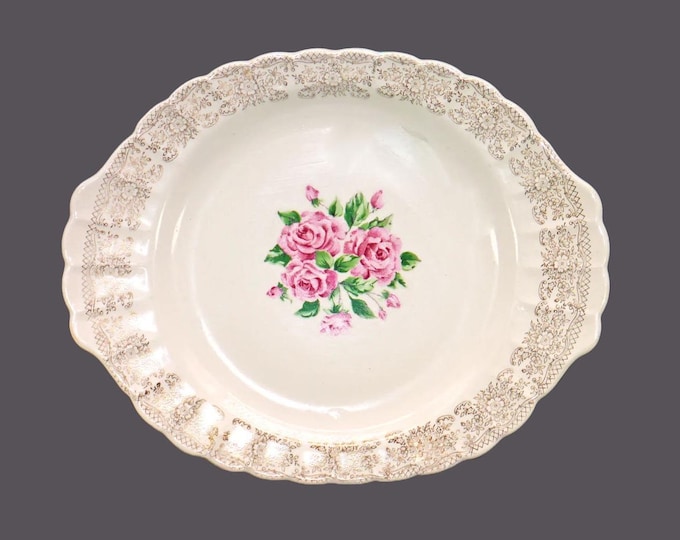 Sebring China Bouquet K-S518 large lugged meat platter made in the USA. Flaw (see below).