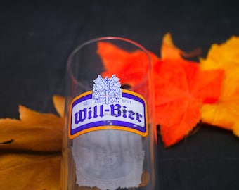Will-bier etched-glass beer sampler | half-pint glass.