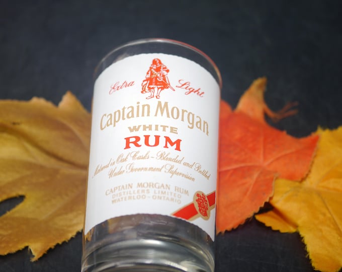 Captain Morgan Extra Light White Rum glass. Gift for him. Gift for dad.