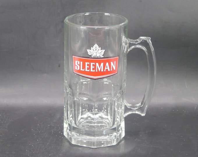 Vintage Sleeman Brewery large 32-oz heavy glass beer stein.
