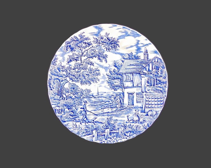 Myott The Hunter Blue dinner plate. China-Lyke ironstone made in England.