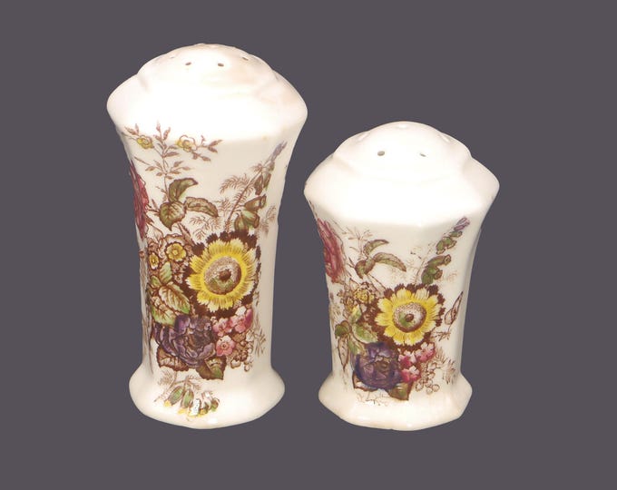 Masons Friarswood salt and pepper shakers. Masons Patent Ironstone made in England. Browning (see below).