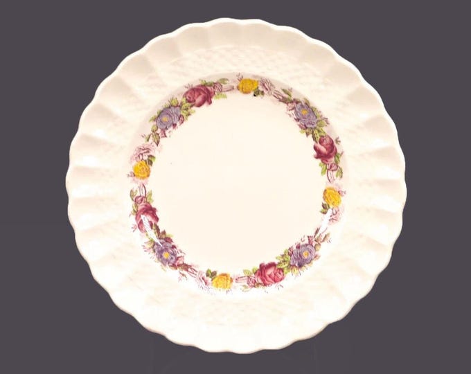 Vintage Spode Rose Briar salad plate. Spode red mark. Made in England.