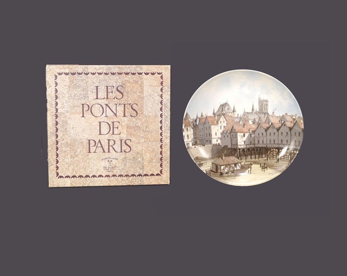 Porcelaine de Paris Ponts de Paris | Bridges of Paris Le Pont aux Meuniers display plate with original box made in France.