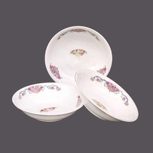 Vintage Victoria China dessert bowls. Floral Basket Design 264, Set of 3