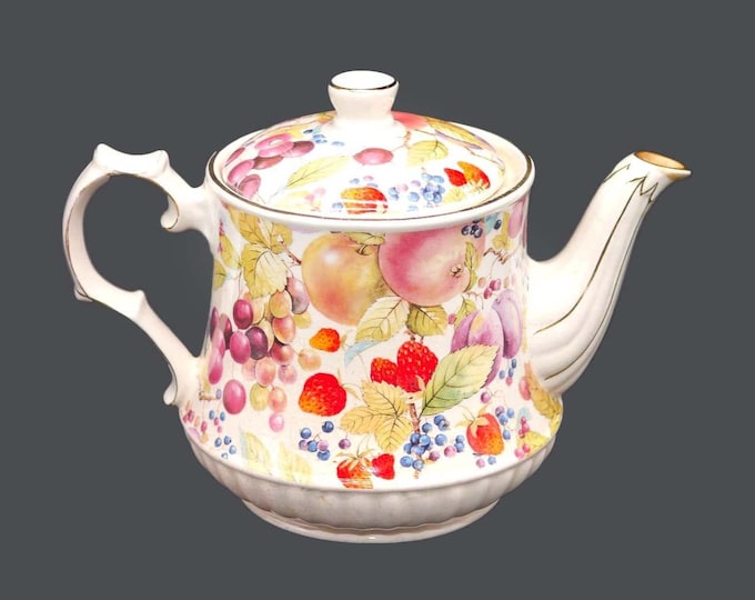 Vintage Windsor WID28 fruit chintz teapot made in England. Flaws.