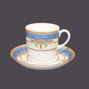 Antique Cauldon China 7541 art nouveau demitasse cup and saucer set made in England.