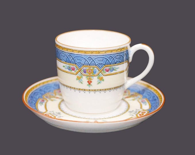 Antique Cauldon China 7541 art nouveau demitasse cup and saucer set made in England.