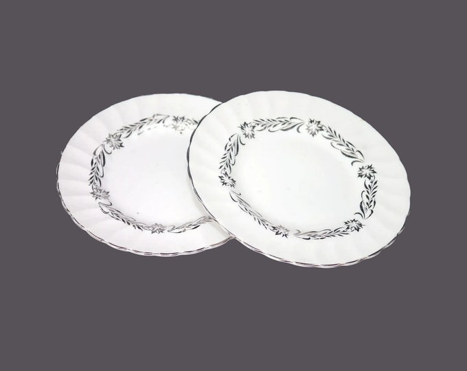 Pair of Tuscan China Silver Heritage bread plates made in England.