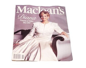 Vintage Princess Diana Macleans Magazine - September 8, 1997 - Canadian News