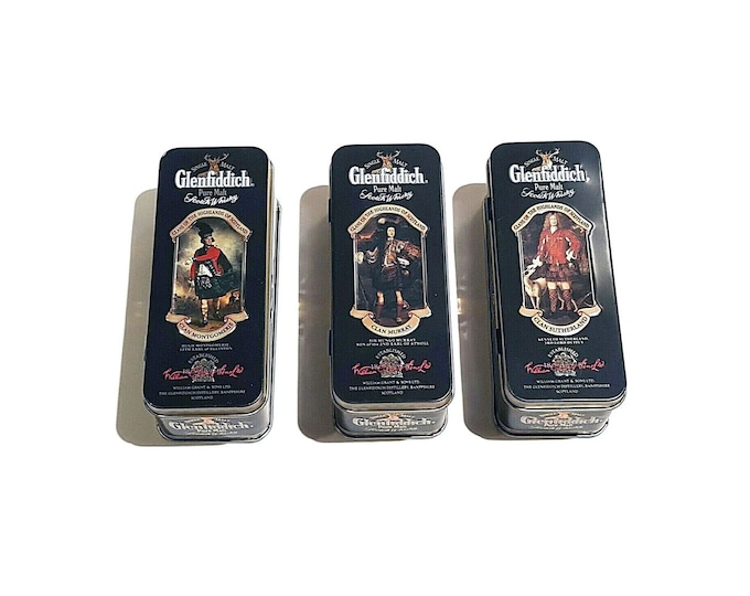 Glenfiddich Clans of the Highlands mini 5cl tin. Choice of Clan Montgomerie, Murray, Sutherland. Sold individually.