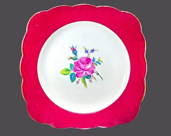 Tirschenreuth | Royal Bayreuth TIR325 squared luncheon or snack plate made in Germany.