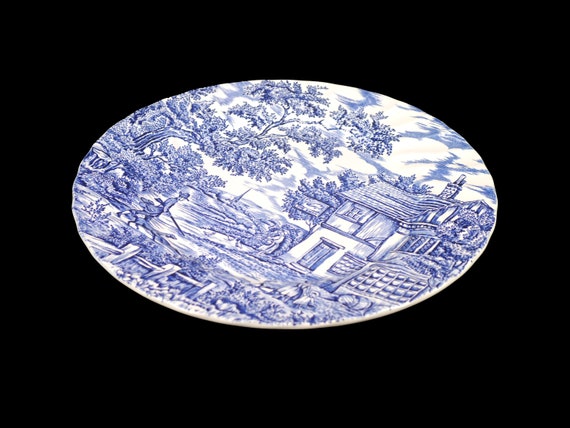 Vintage Myott the Hunter Blue Dinner Plate. China-lyke Ironstone